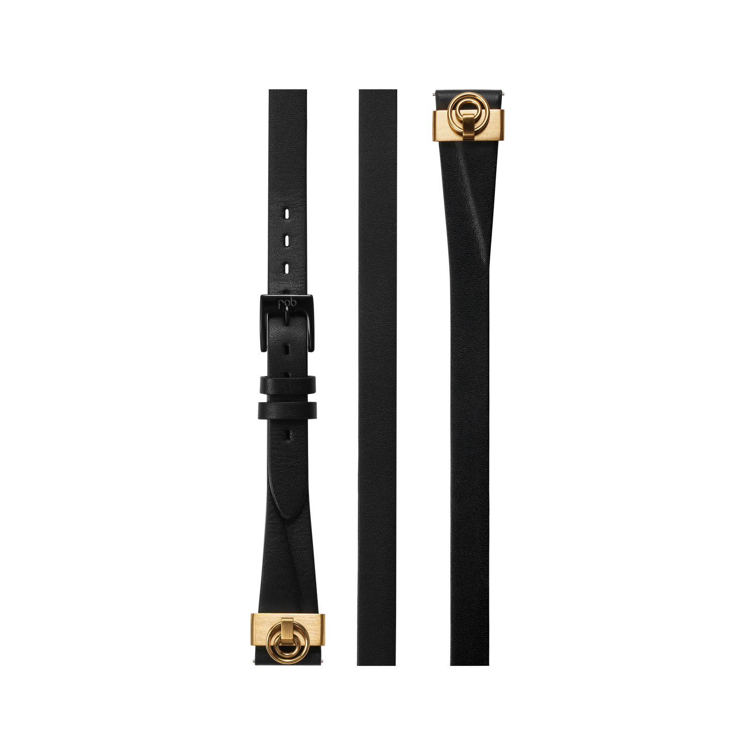 Bracelet triple fin en cuir noir pour R360